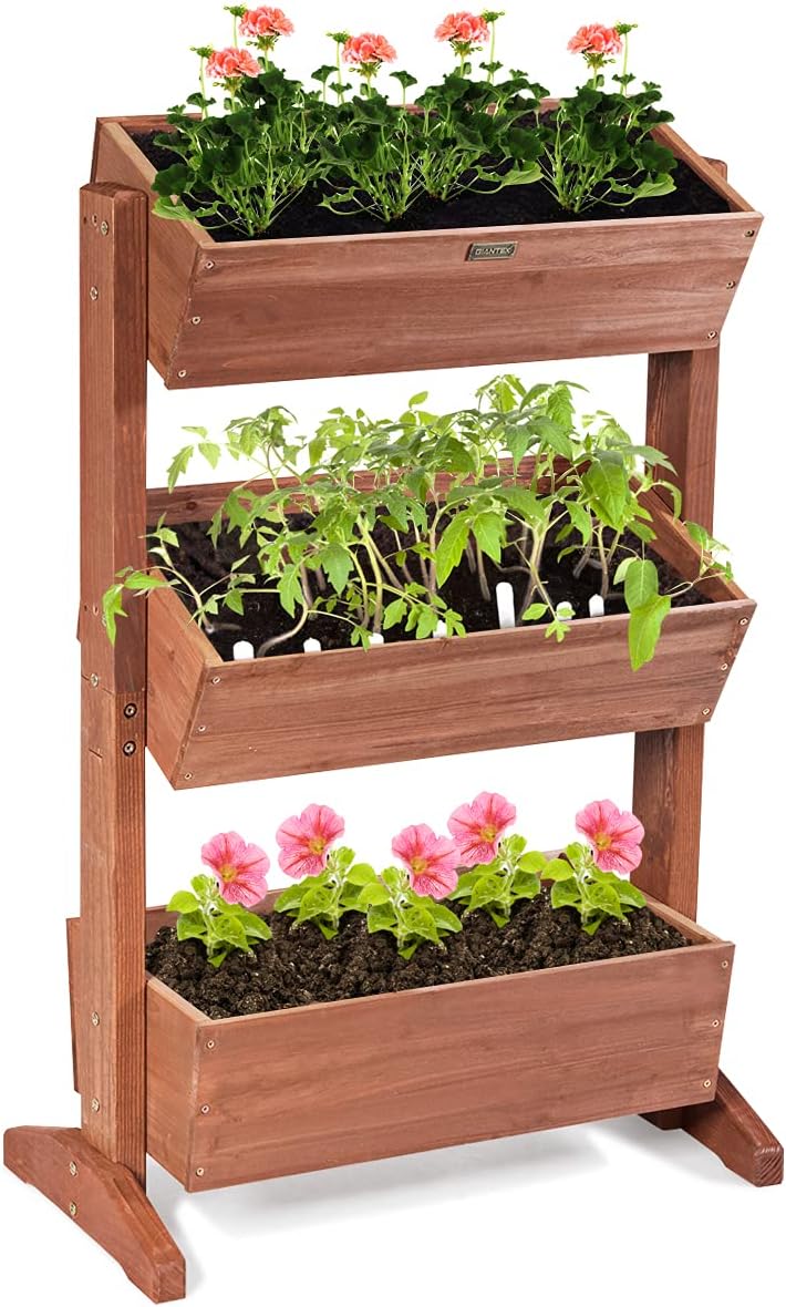 Étagère à Fleurs en Bois, Support de Pots de Fleurs à 3 Niveaux Amovibles, Inclinaison Ajustable, Étagère Plantes Polyvalent, 73 x 38 x 106cm - 5