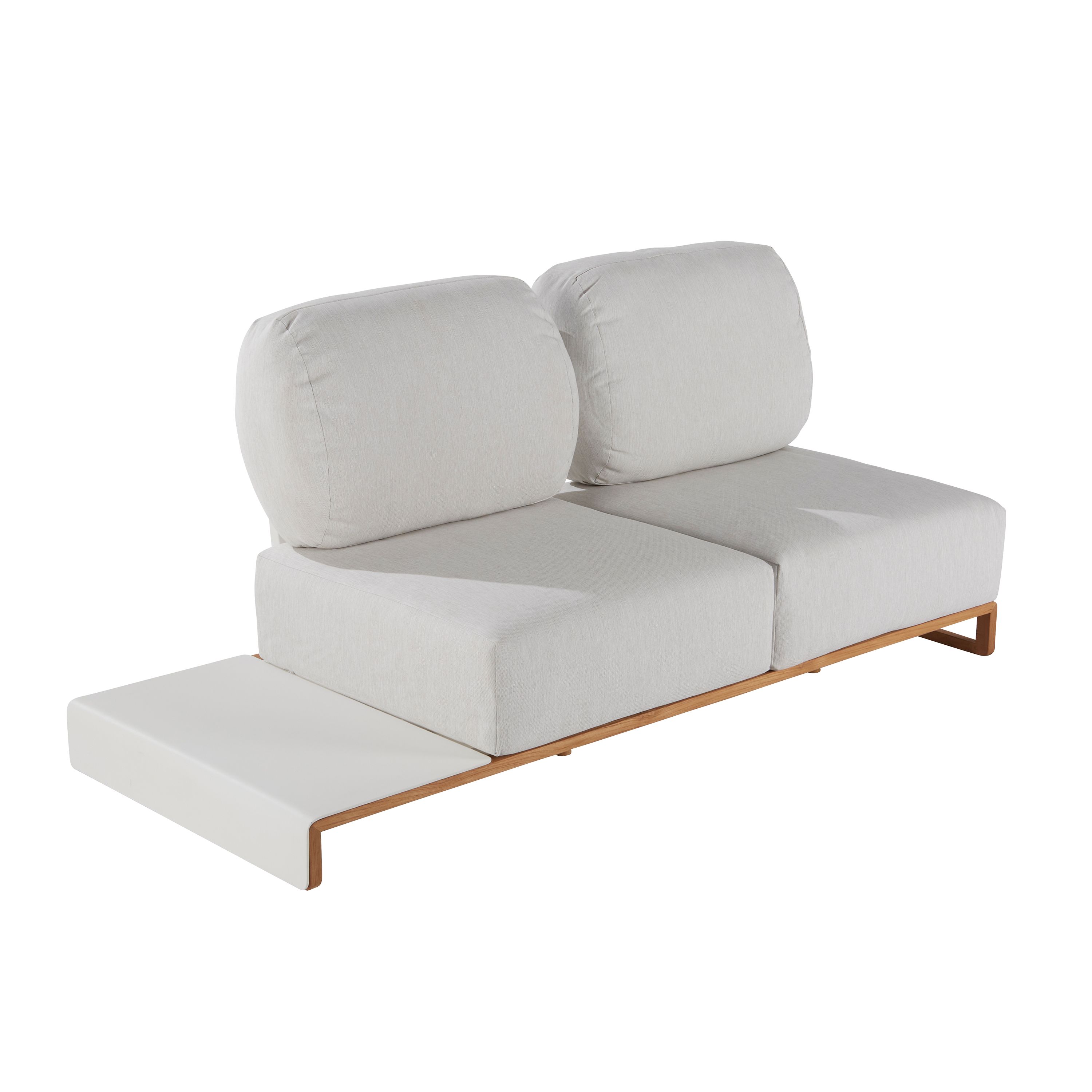 NATERIAL Memphis 2-osobowa aluminiowa i tekowa sofa ogrodowa