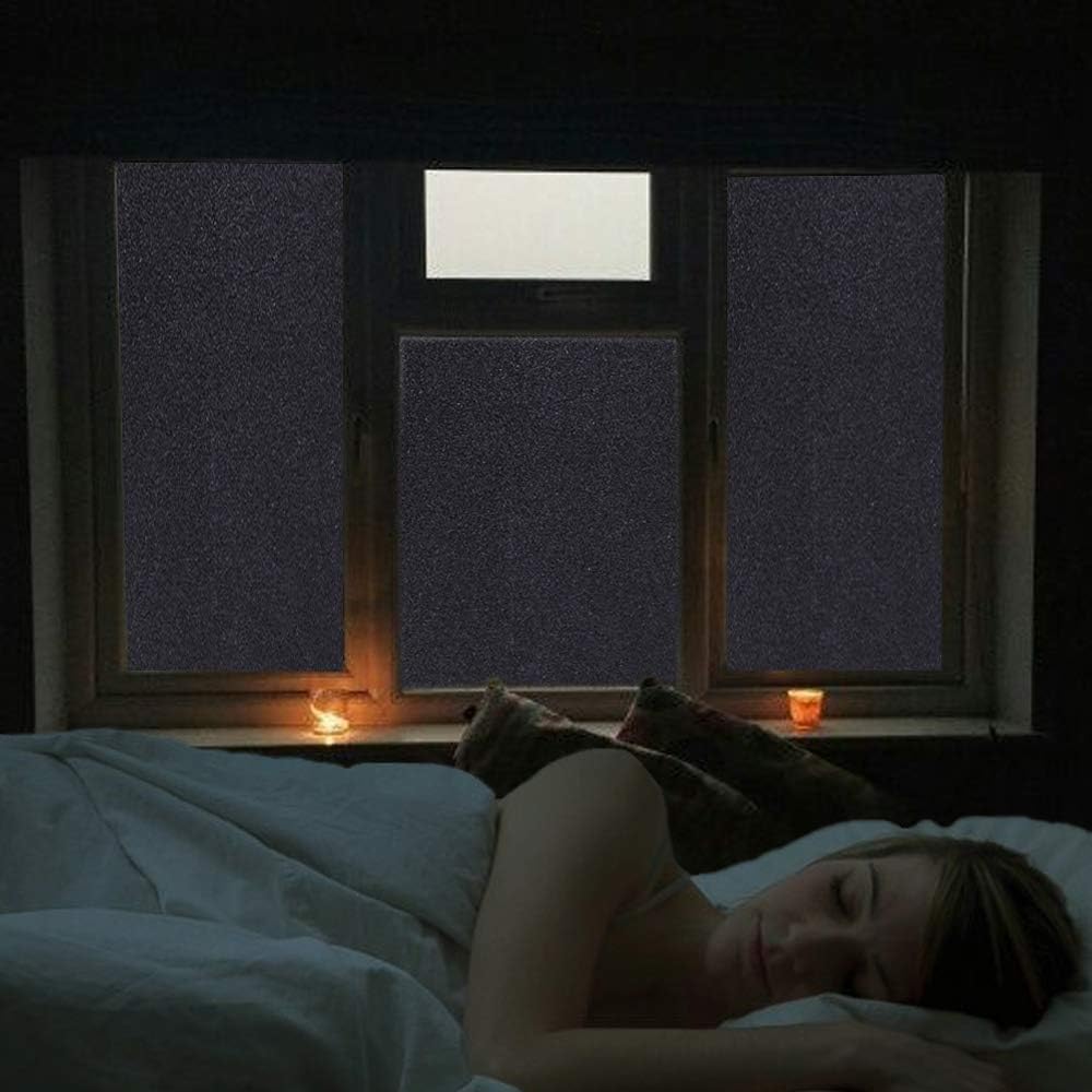 Película para vidros com escurecimento total, película de privacidade para escurecimento do ambiente, 100% de bloqueio de luz, sem cola, 40 x 200 cm - 6