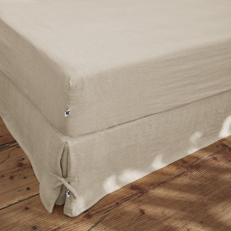 Drap housse 160 x 200 x 30 cm en lin lavé sable - LUISA - 6