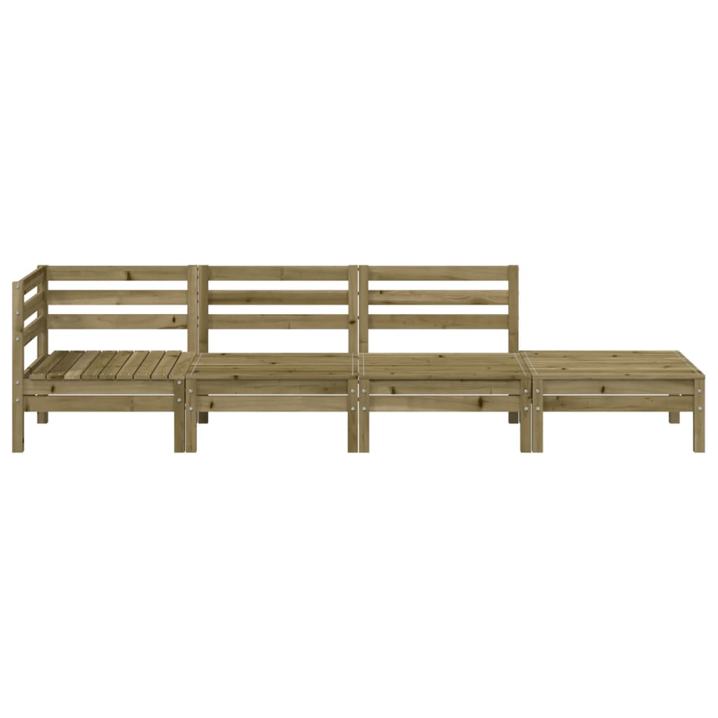 Salon bas de jardin en Bois Marron 4 personnes - 4
