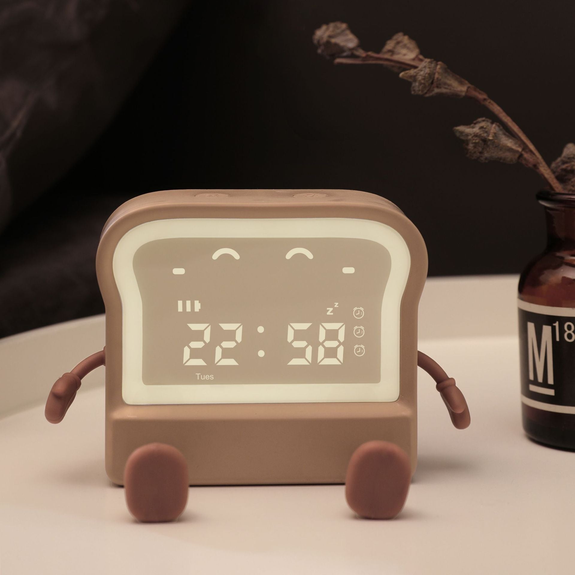 Sveglia Luminosa Per Bambini Con Luci RGB, Controllo Vocale, Doppia Allarme, Porta USB E Memoria