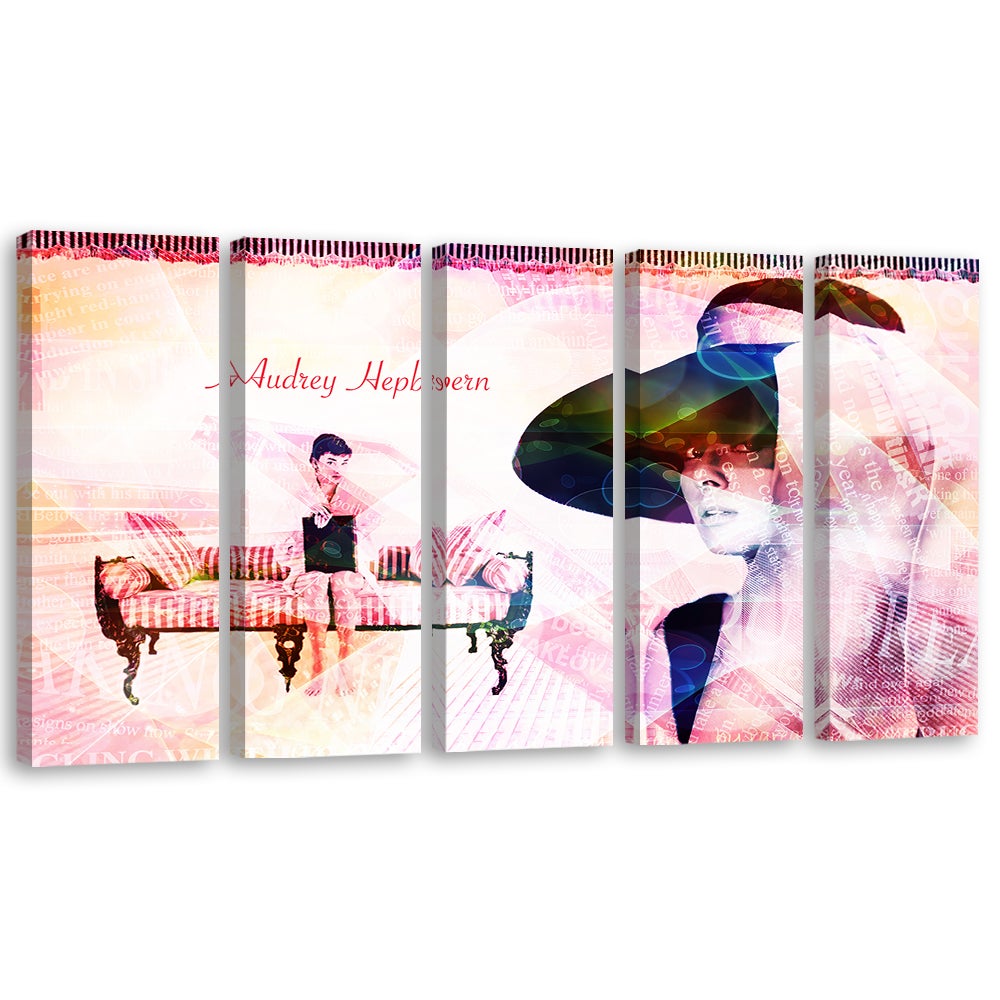 Obraz 5 częściowy na płótnie, Audrey Hepburn 150x100