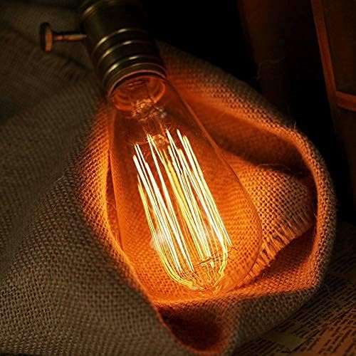 Ampoule à incandescence vintage Edison E27 à filament 40 W ST64, style industriel rétro, blanc chaud, décorative, lot de 3 - 4
