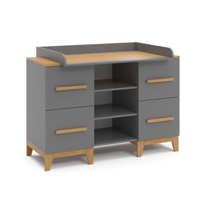 Coffre à Jouets Banc Malia VitaliSpa - 107.2x50x30 Cm, Panneaux De Particules, Gris/chêne - Rangement Et Siège Pour Chambre Enfant