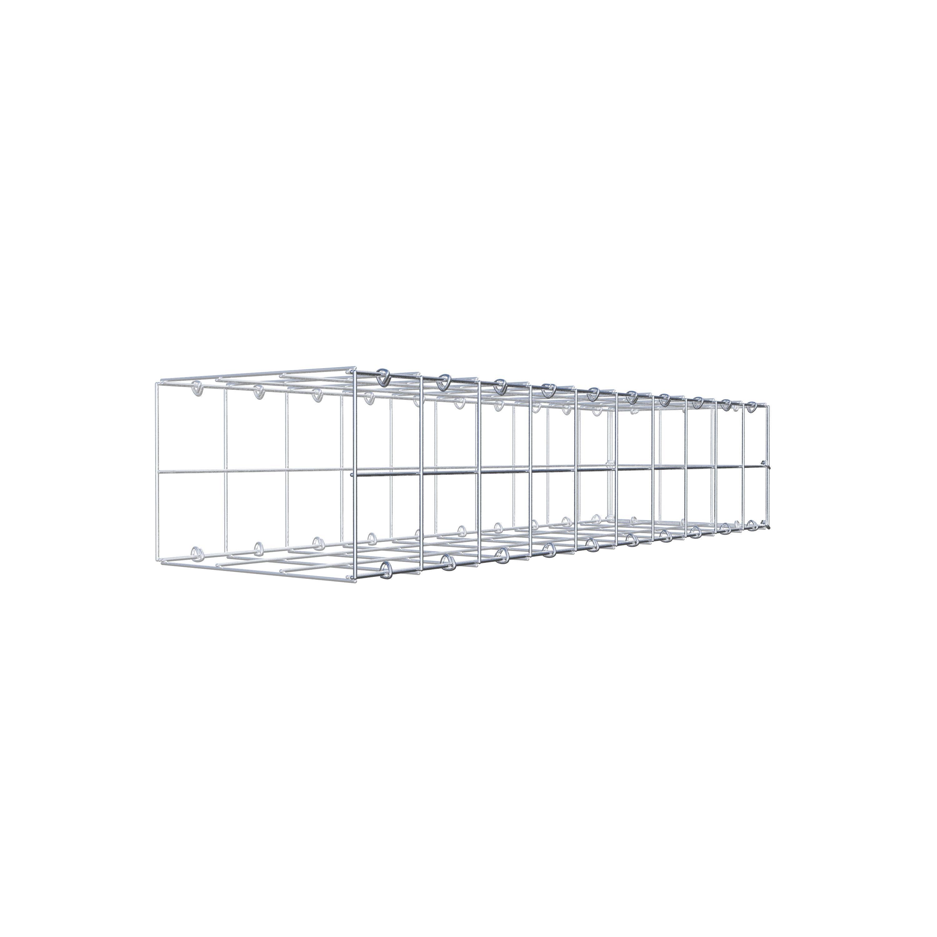 Gavión para alargar en acero galvanizado 100x20x30cm (LxAxP), malla 10 x 10cm, Anillo en C, sin rejilla frontal - 6