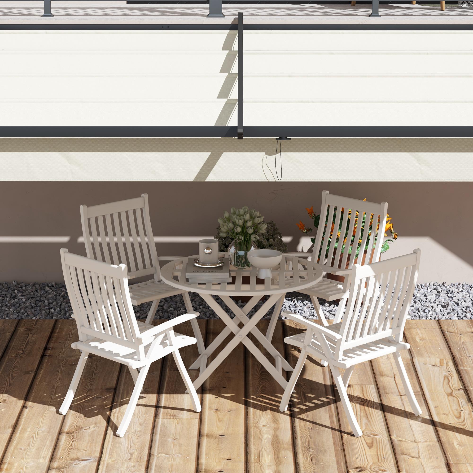 Pérgola Outsunny Acero, Poliéster Crema 397x297x230 cm - 7