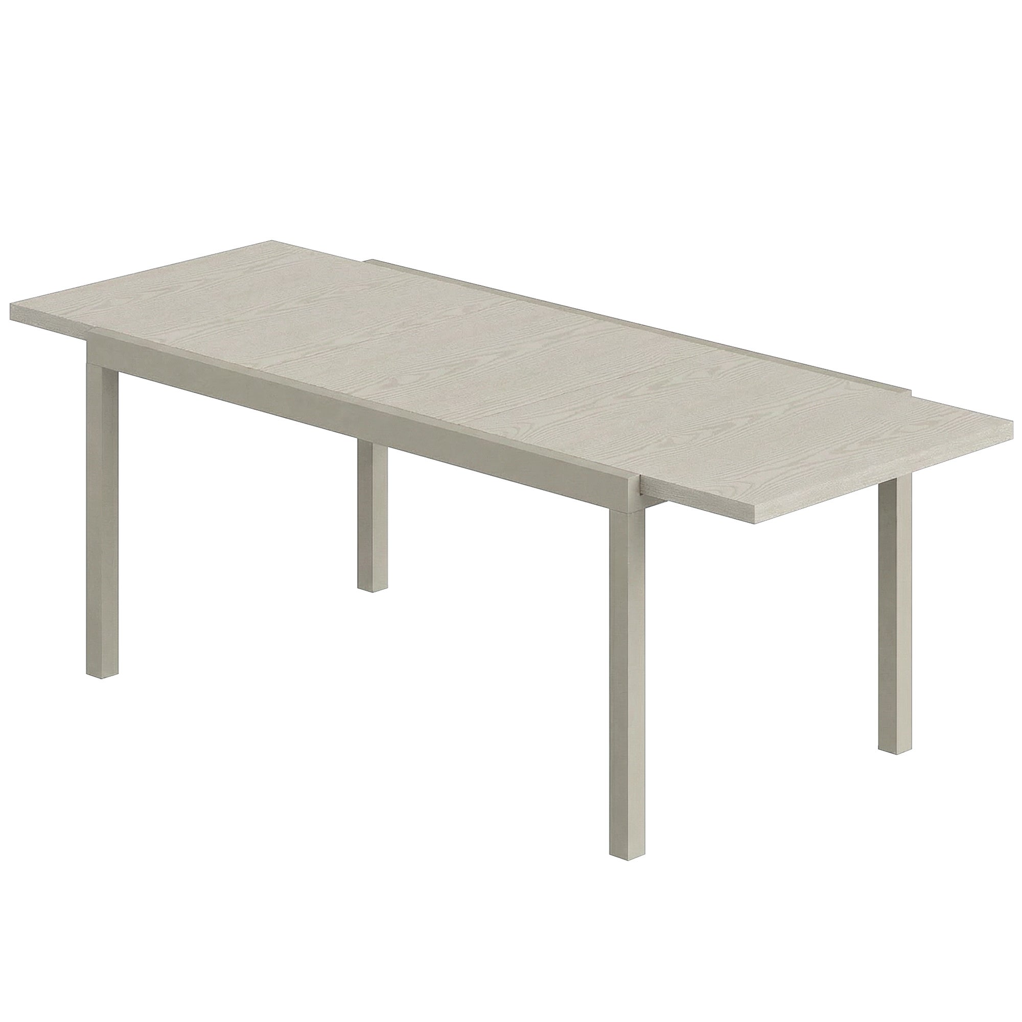 Table de jardin extensible pour 8 à 10 personnes, en aluminium et acier, 154/214 x 85 x 75 cm, gris clair - 2