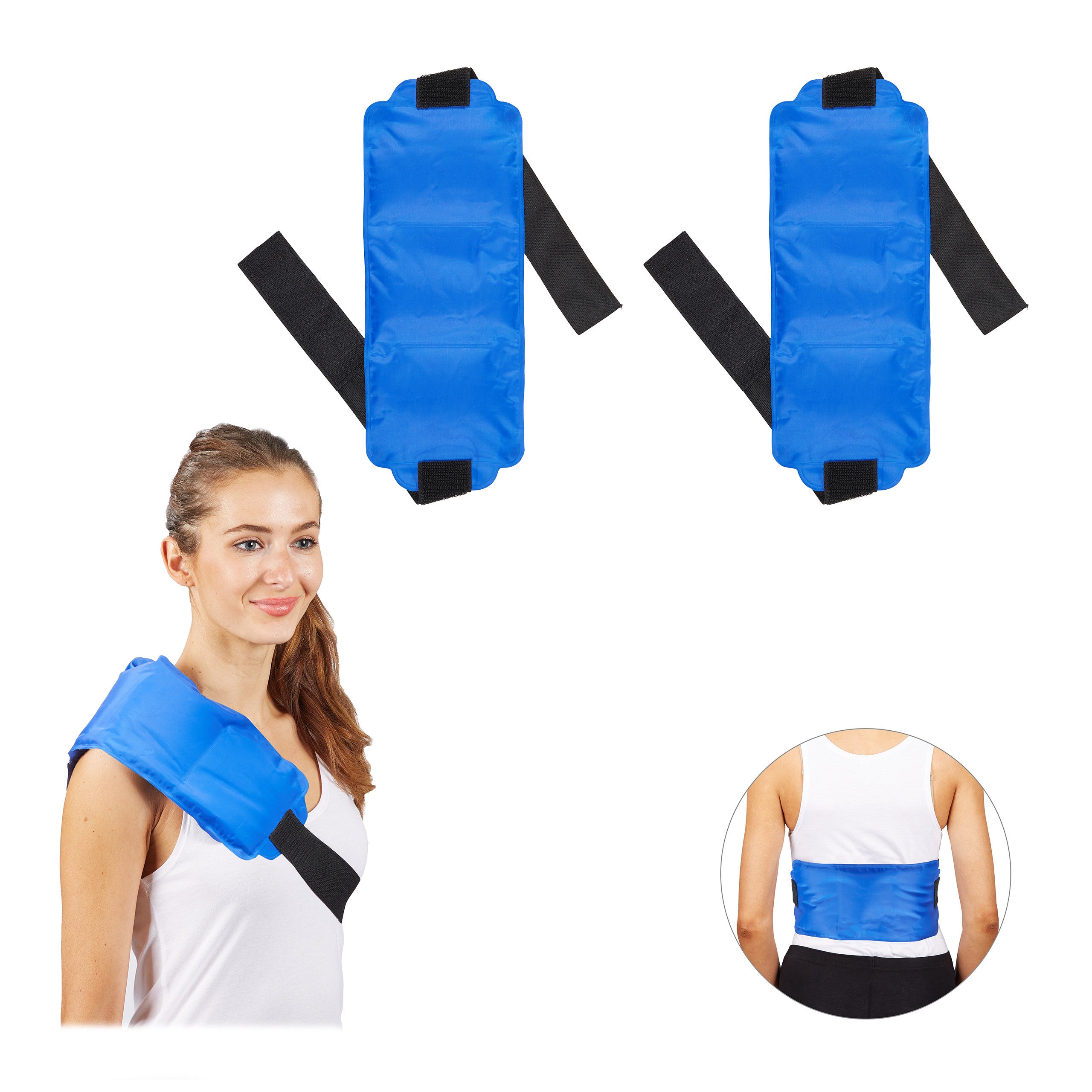 Poche de Glace en Gel Réutilisable 57*44cm, Envelopper pour Epaule Douleur, Compresses Chaudes