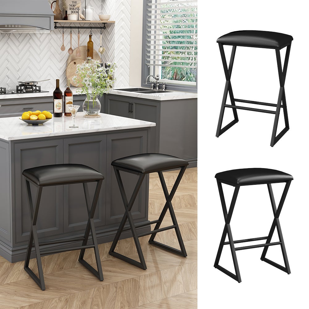 Vicco Stołek barowy zestaw 2 Vault, Czarny, 40 x 64 cm 2 części - 2