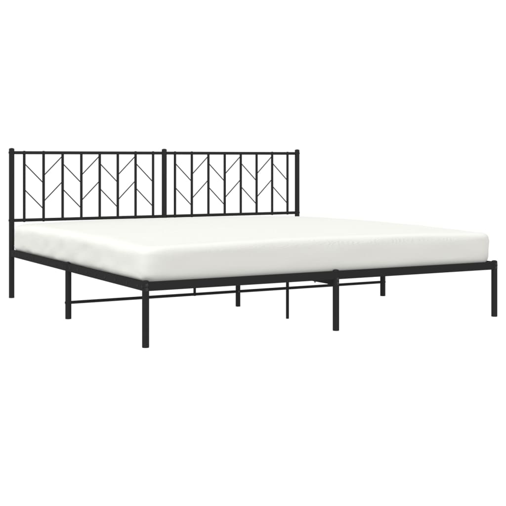 Estructura cama sin colchón con cabecero metal negro 200x200 cm vidaXL - 4