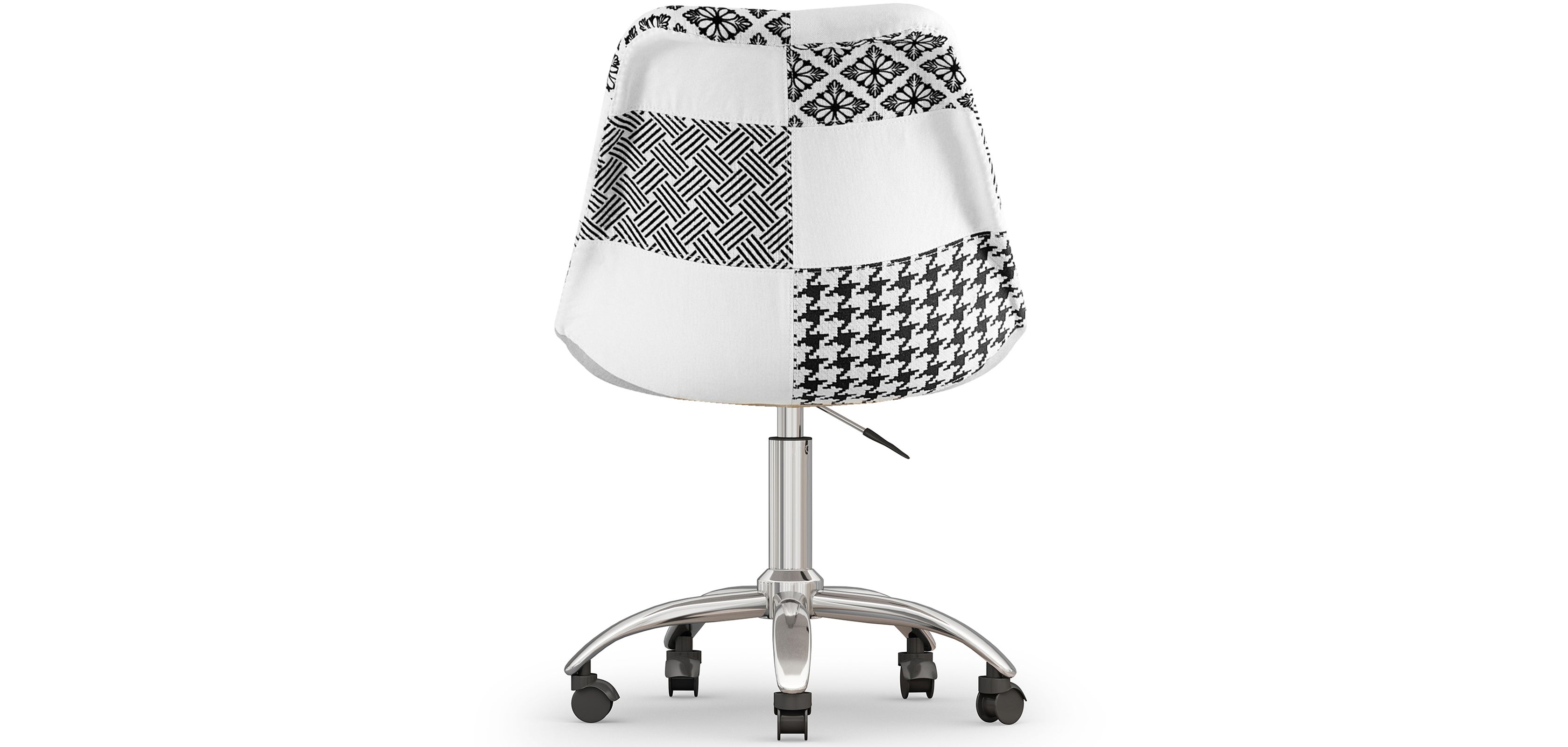 Chaise De Bureau Pivotante Patchwork Multicolore - Tissu Confortable, Réglable En Hauteur, Avec Roulettes
