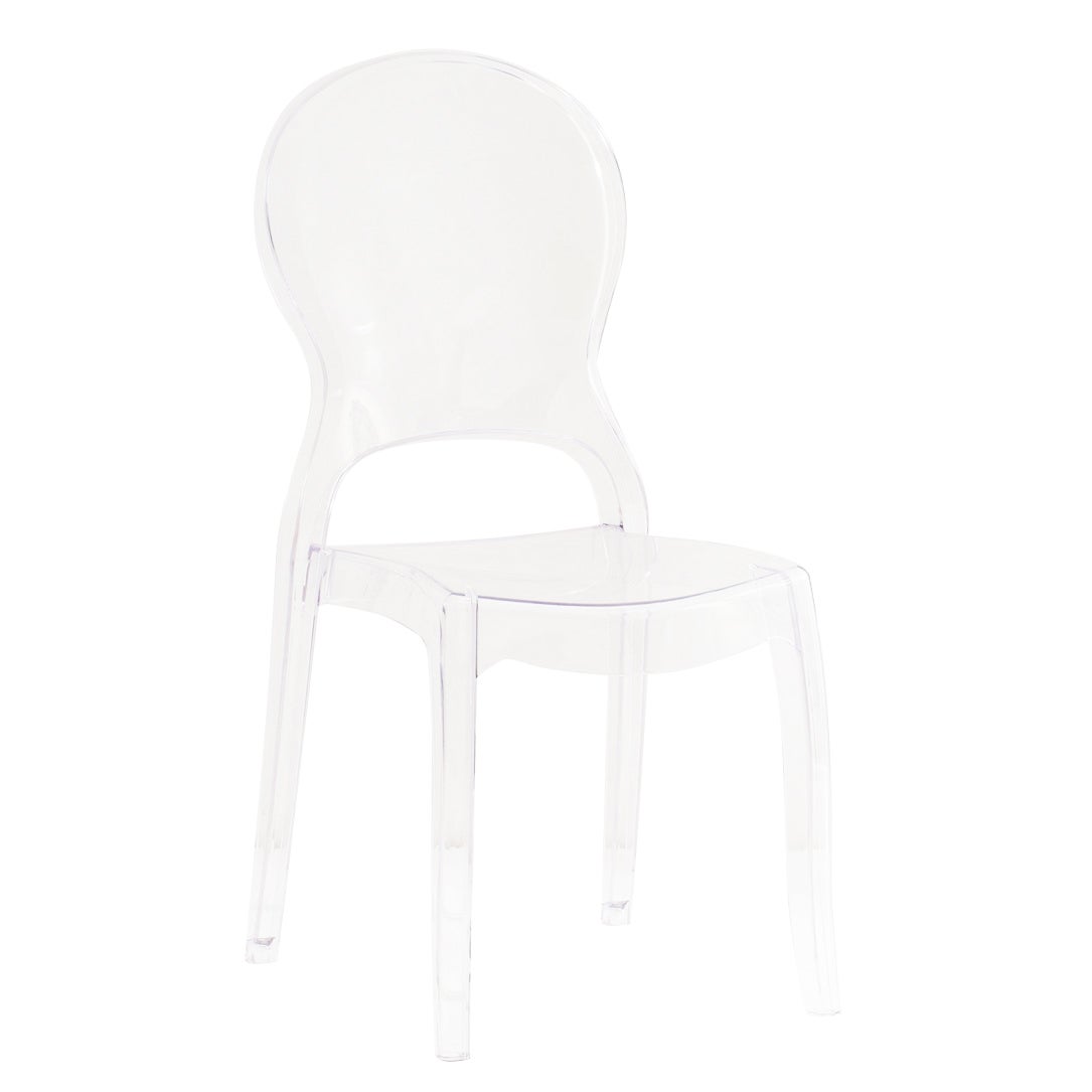 sedia da interno in policarbonato trasparente di