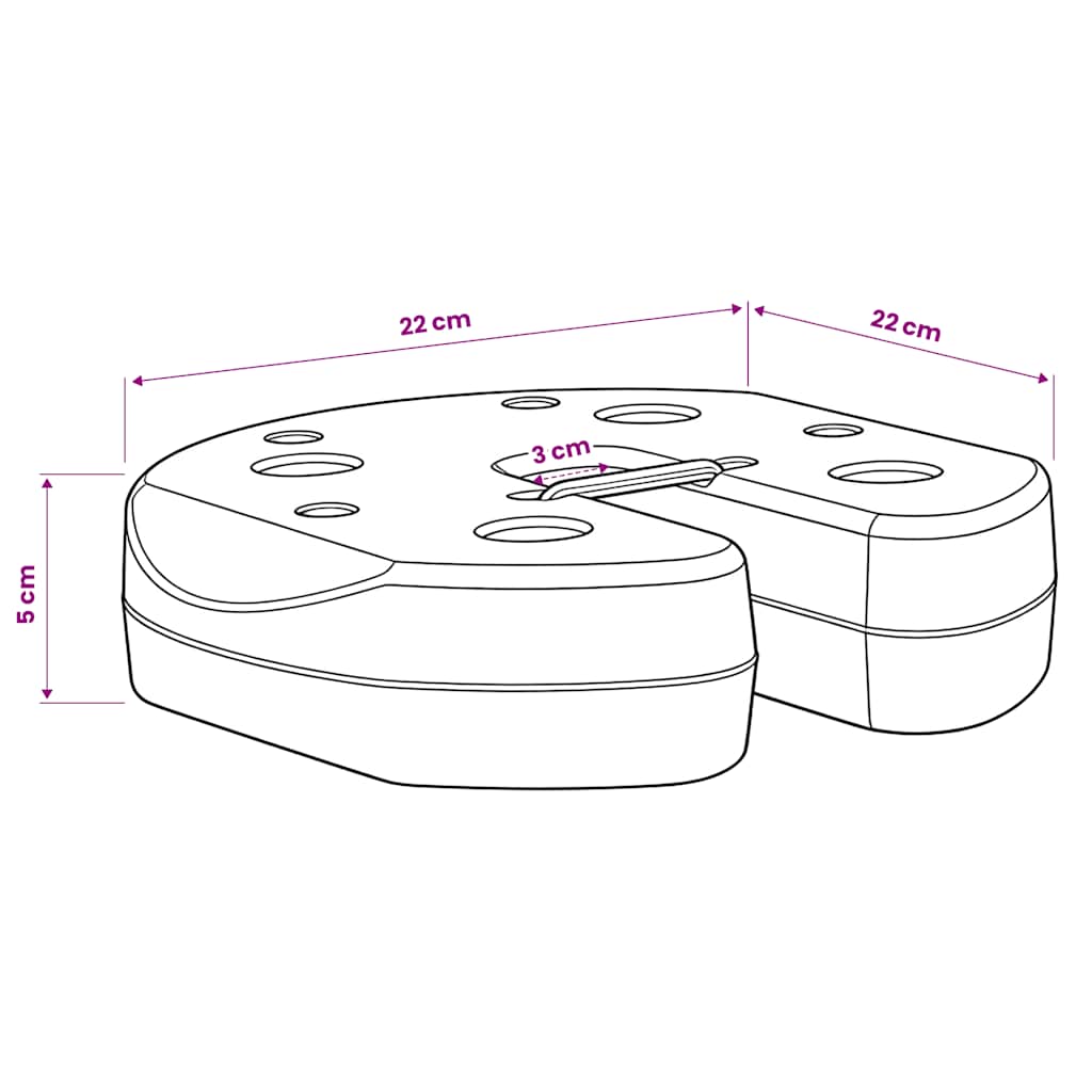 Poids pour belvédère 4 pcs Noir 220x50 mm Béton vidaXL - 3