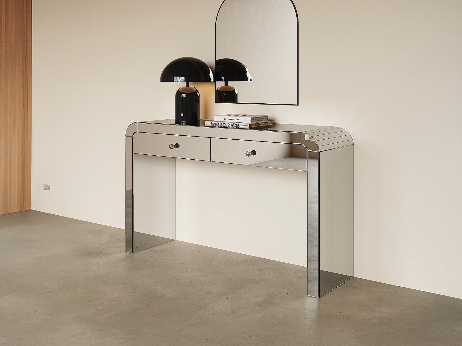 Konsola z 2 szufladami lustrzana z MDF - PIKIO