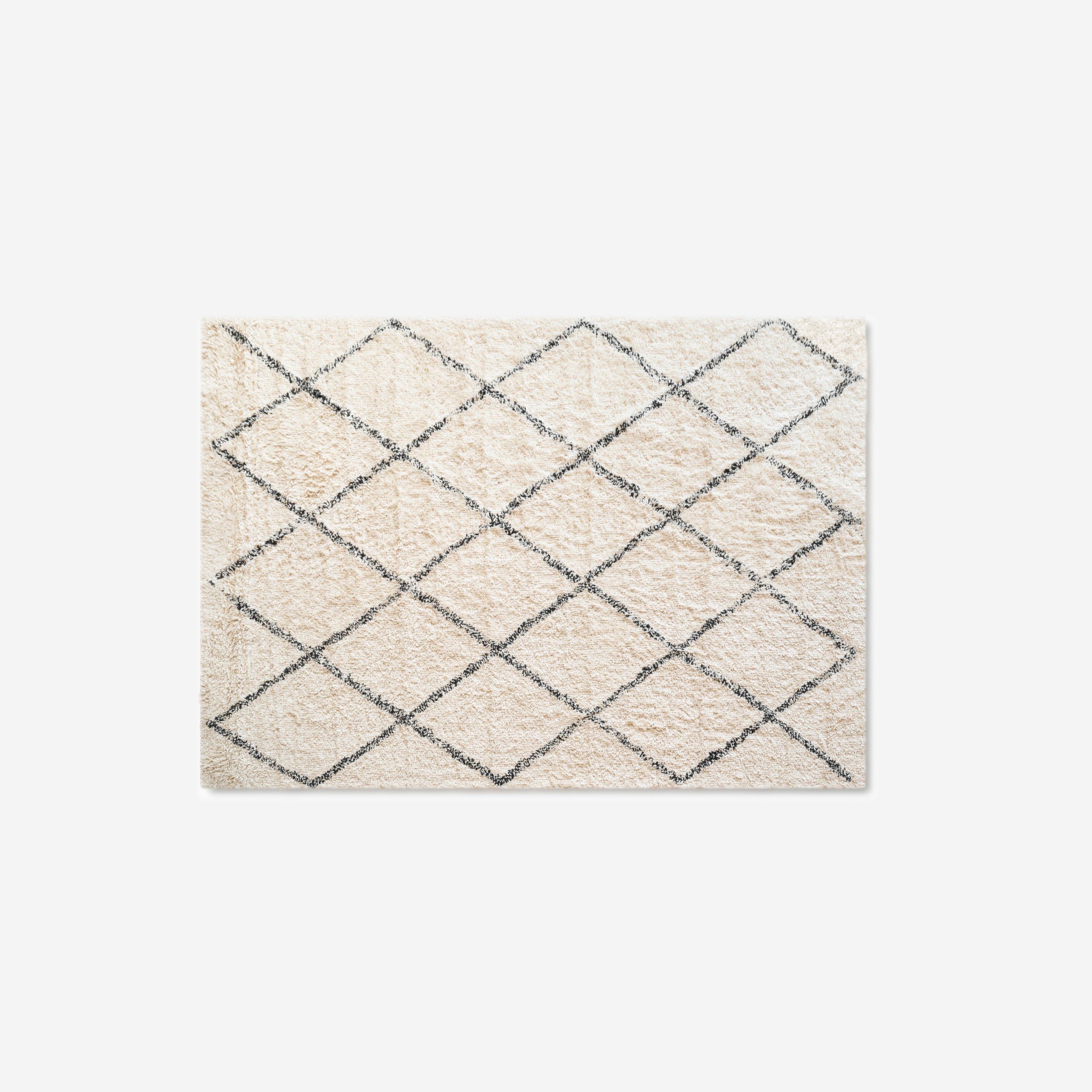 Dywan romby czarny przecierany 120x170 cm | Bawełna ręcznie tkana, wzór geometryczny