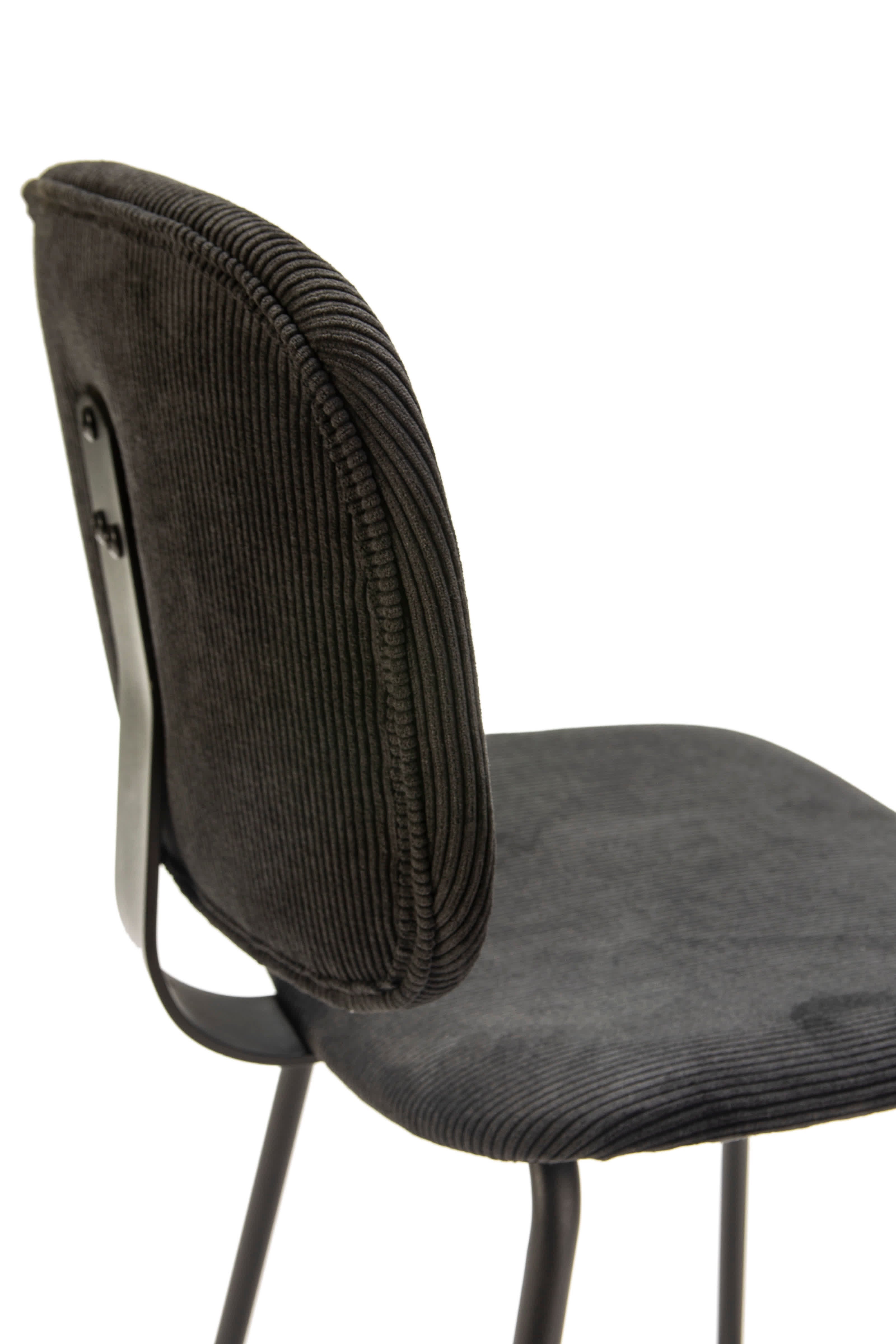 Set di 2 sedie in velluto a coste e metallo nero 45x53 h79 cm - 6