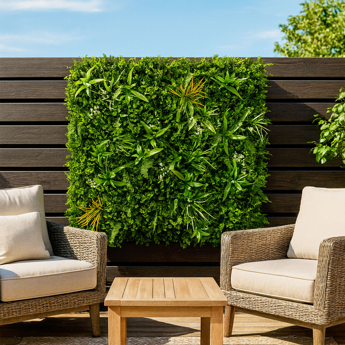 Mur végétal artificiel Savane 1 m × 1 m – effet tropical intérieur extérieur - 8