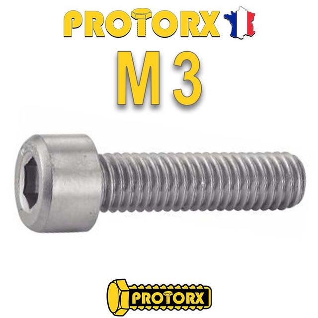 Vis à Métaux Tête Cylindrique Six Pans Creux : (M3 x 6mm) x 50pcs | VM CHC - BTR | Acier Inoxydable A2 | Usage Exterieur-Intérieur | Norme DIN912