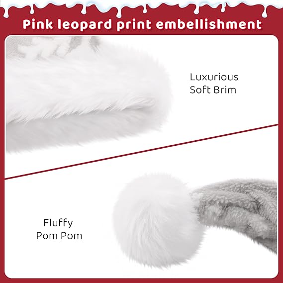 2-częściowy (30*42 cm) unisexowy szary kapelusz świąteczny dla dorosłych klasyczny kapelusz świąteczny dekoracja na imprezę świąteczną - 2