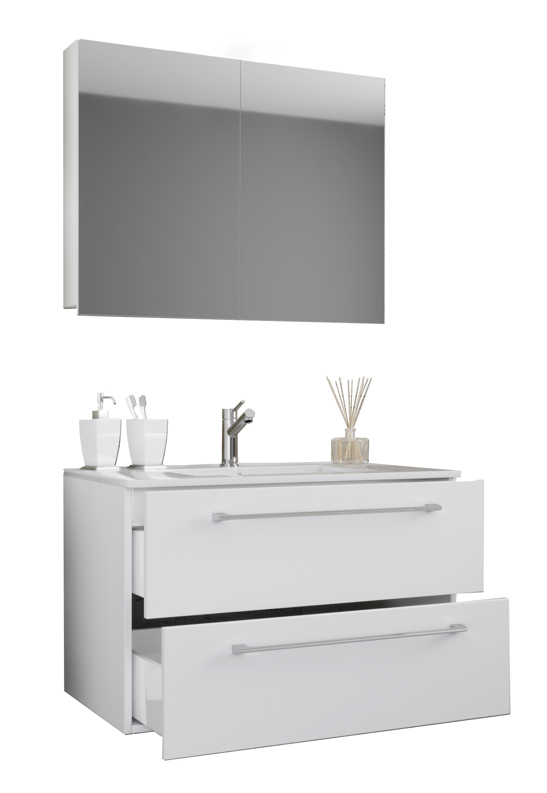 VCM umywalka do mebli łazienkowych Badinos Biały H. 109 x B. 80 x T. 46 cm