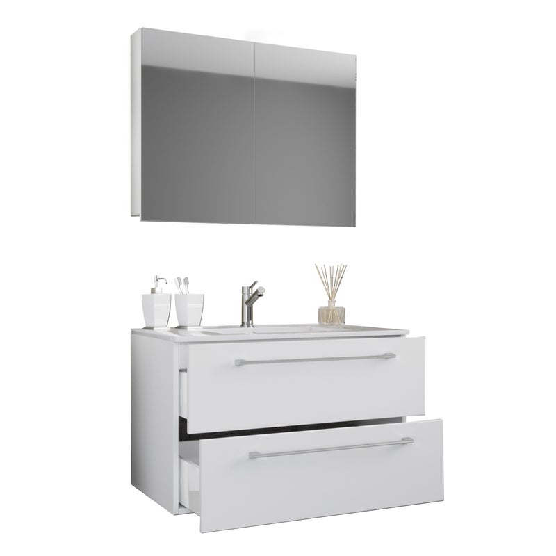 VCM umywalka do mebli łazienkowych Badinos Biały H. 109 x B. 80 x T. 46 cm