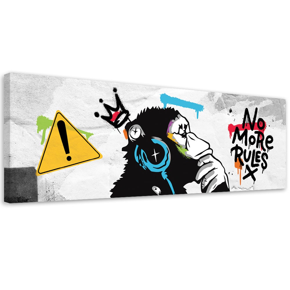 Obraz na płótnie, Banksy DJ Małpa 120x40