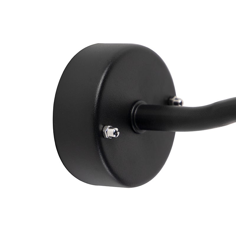 Qazqa industriel applique murale extérieure, lampe murale pour jardin - Munich - noir, max. 60w, e27, 26cm, IP44, rond - 8