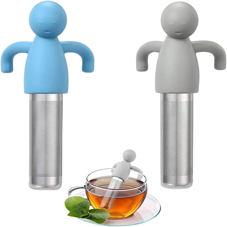 Zestaw 2-częściowy do zaparzania herbaty, sitko do herbaty, sitko do herbaty ze stali nierdzewnej, wiszący filtr do herbaty, kulka do herbaty, z sili