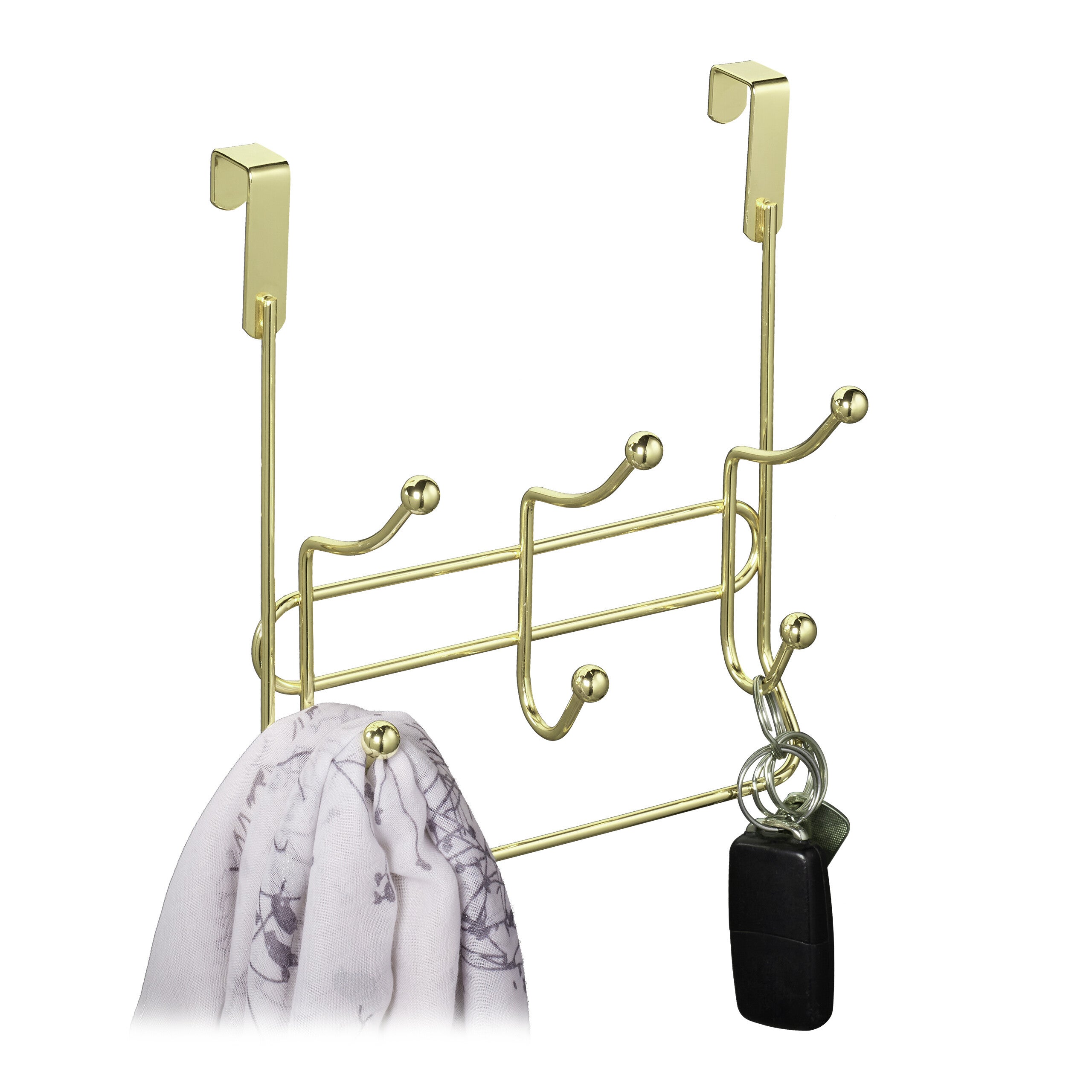 Appendiabiti Da Porta Con 6 Ganci | Dorato, Per Corridoio, Camera, Bagno, 20x40x9 Cm - Foto 6