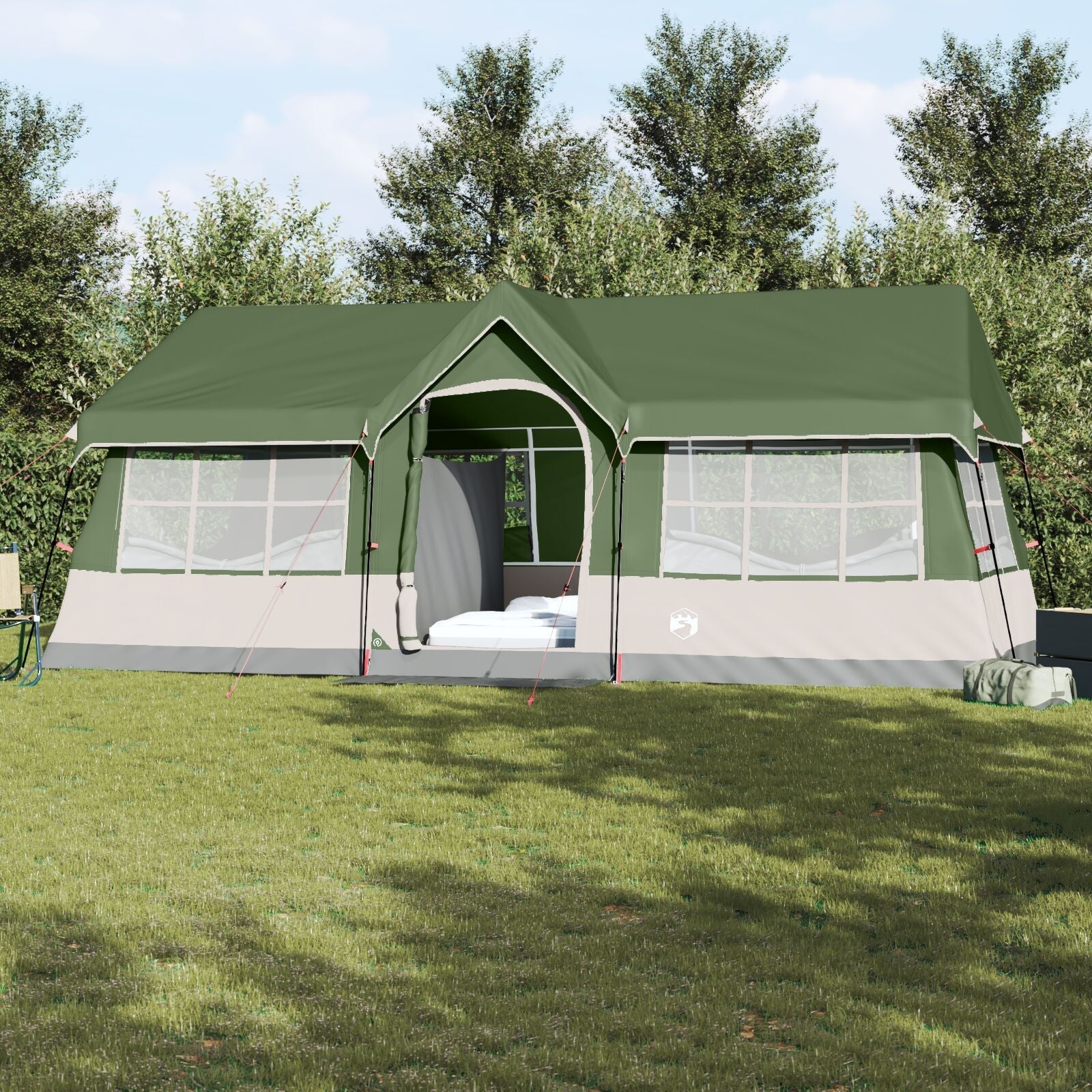 Namioty z dachem Zielony 622 x 295 x 238 cm Poliester