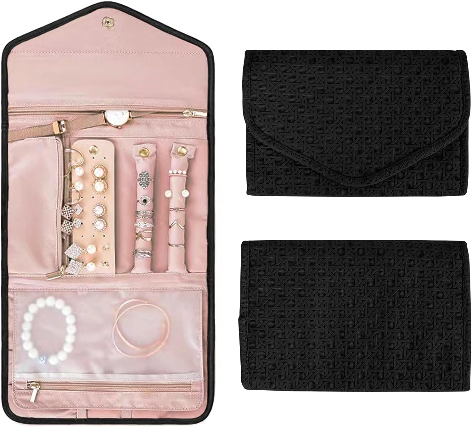 Sac à Bijoux En Rouleau Portable Imperméable - Organisateur Voyage Pour Boucles, Colliers, Bracelets