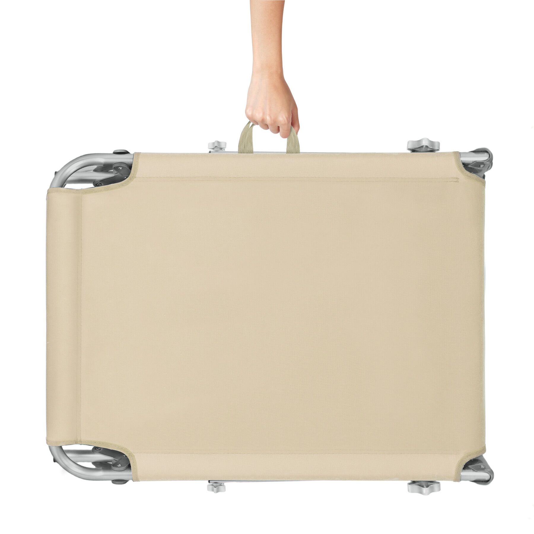 Lot de 2 bains de soleil en polyrotin et aluminium réglable sur 4 positions avec appui-tête et pochette TECTAKE - 4