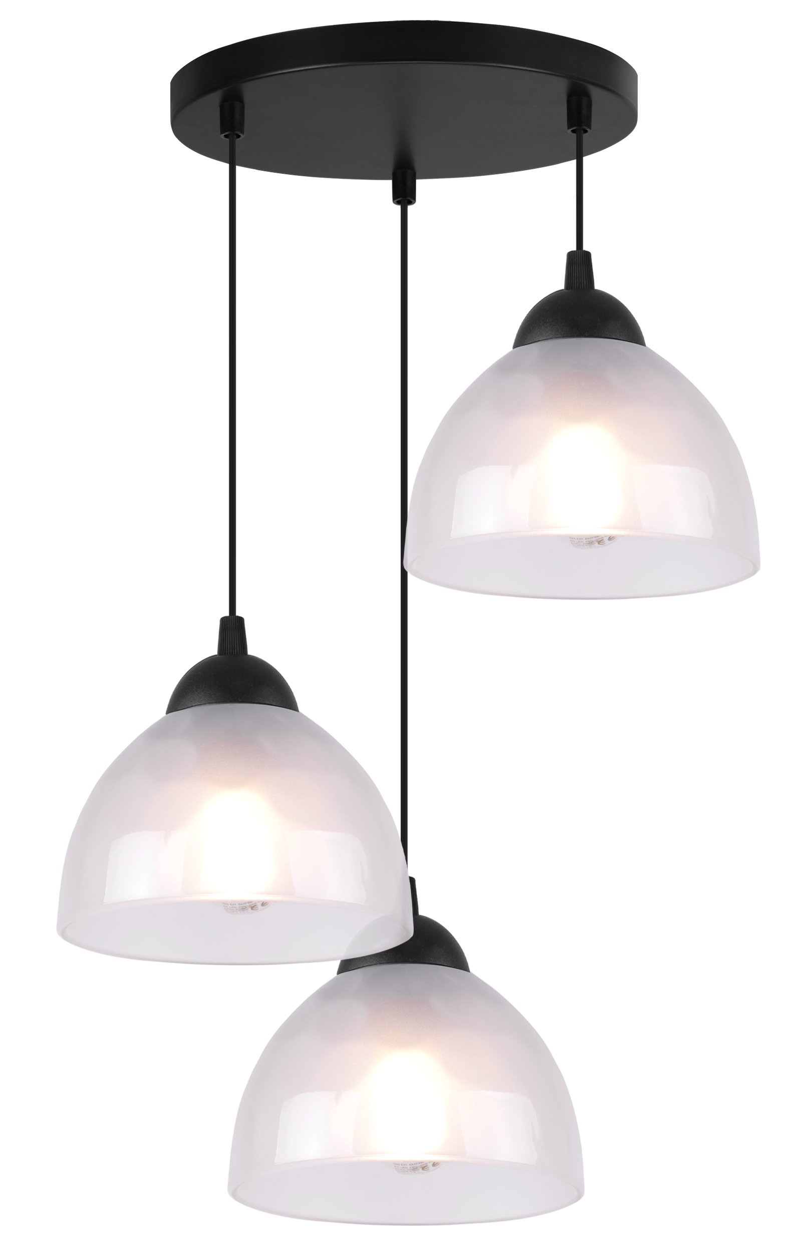 Lampa sufitowa wisząca Venice modern 3xE27 klosz półokrągły czarny/biały Light Home LH - 2