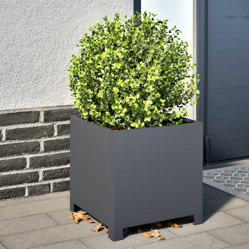 Lot De 2 Pots De Fleurs Anthracite 50 Cm - Fabriqué En Allemagne, Résistant Aux Intempéries - Drainage Optimal - Pour Intérieur/extérieur