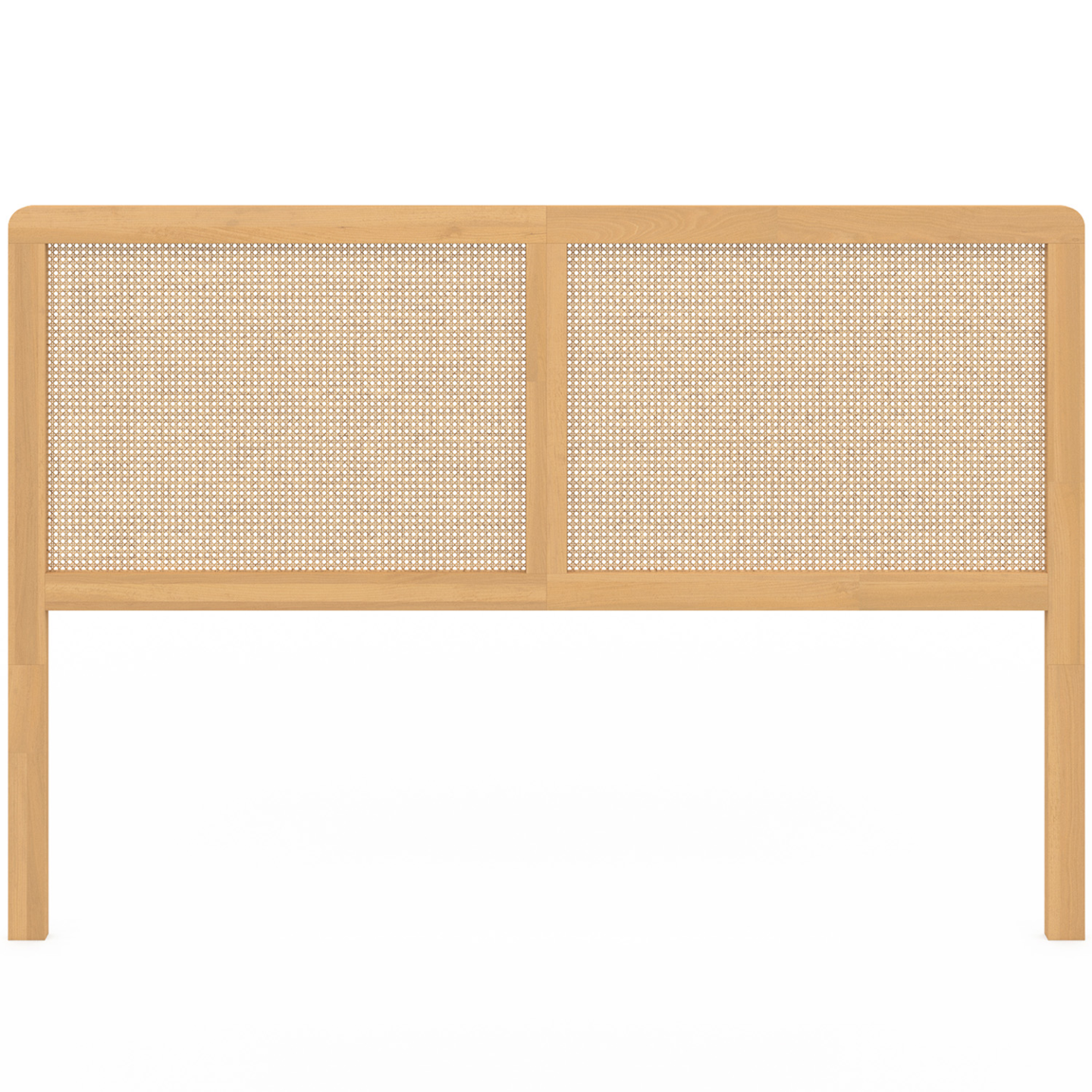 Tête de lit sur pied EDHEN 160 cm cannage et bois - 3
