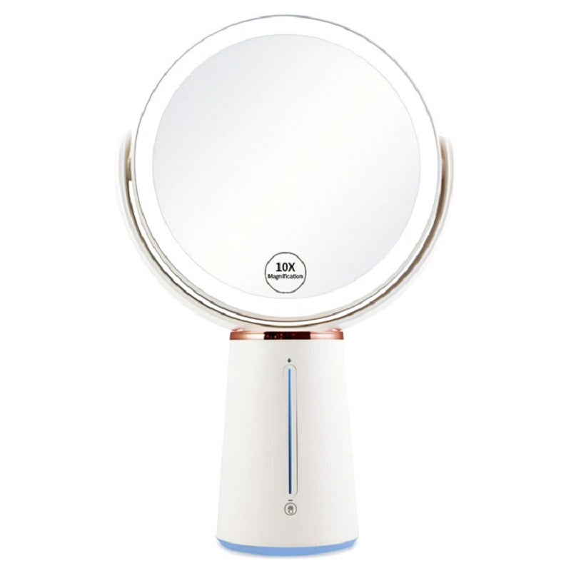 Espejo de maquillaje luminoso con aumento 10x1x, espejo de maquillaje de doble cara recargable 2500mah