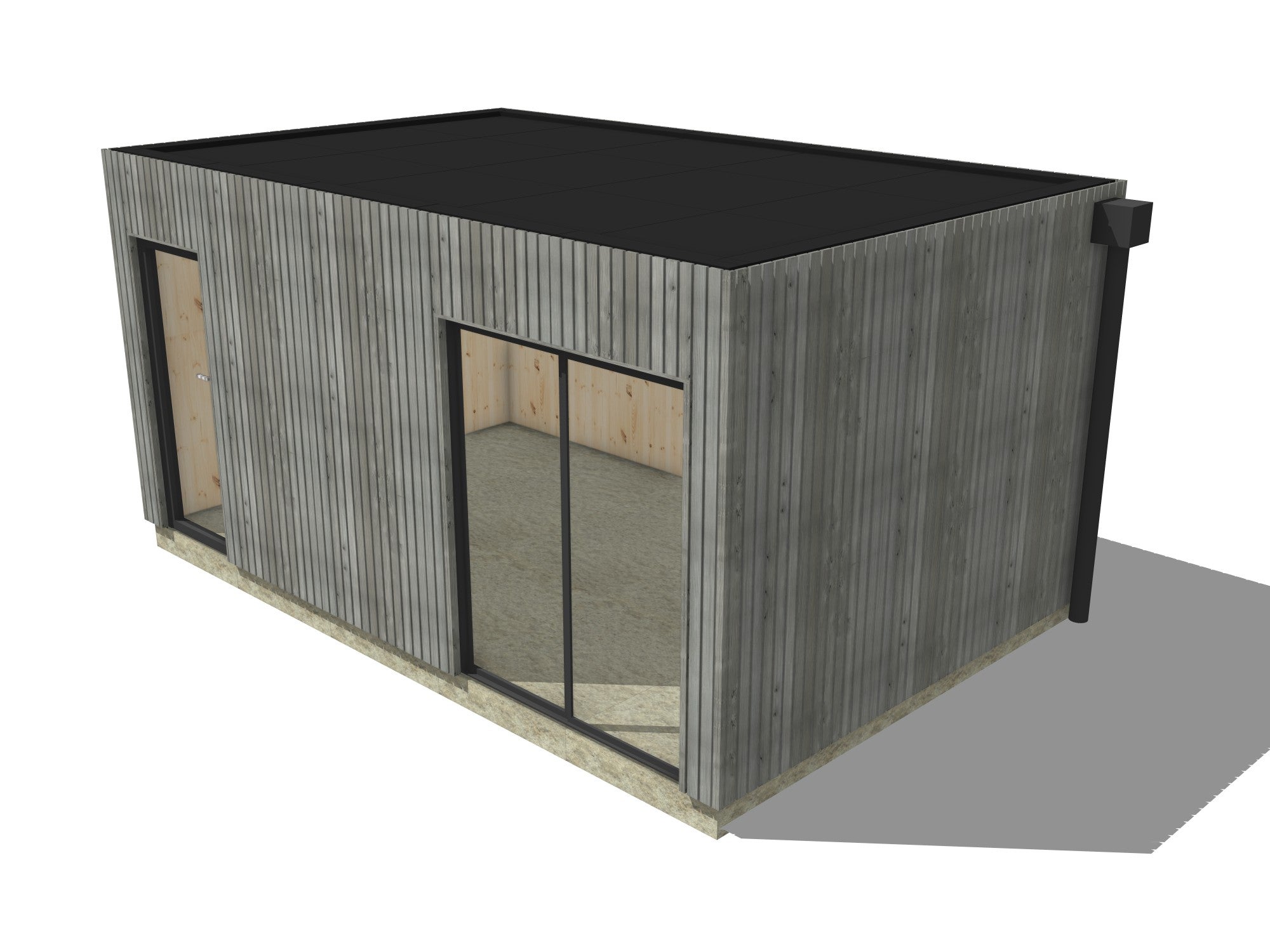 Studio de jardin investissement en bois 5,5 x 3,5 x 2,7 m / menuiseries alu k-line - 2