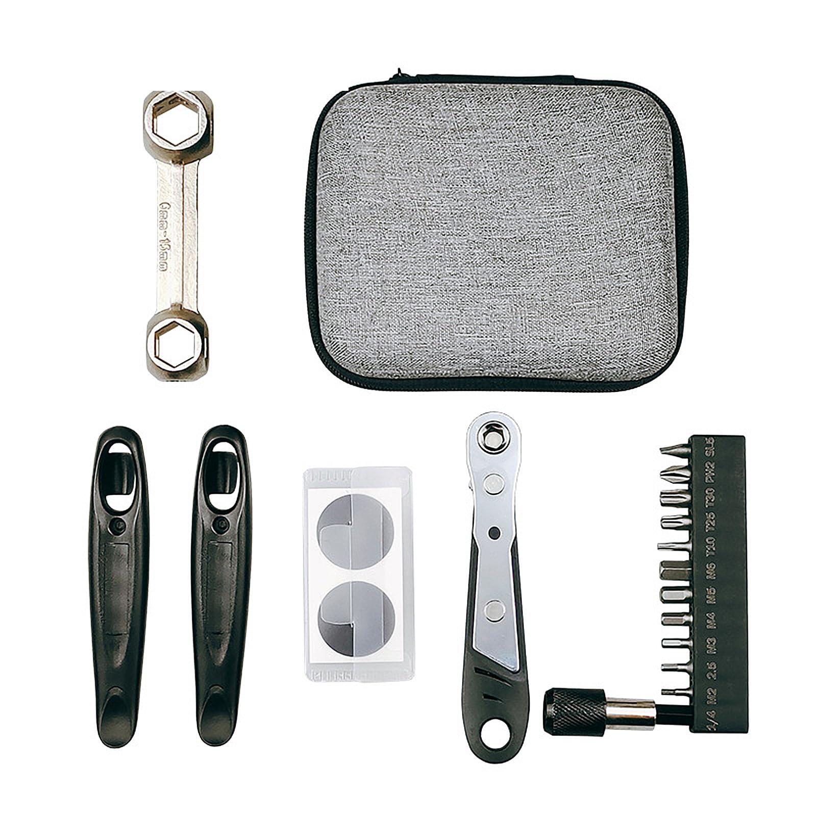 Kit Réparation Pneu Vélo – Mini Pompe + Patchs Sans Colle + Outils – Sesamegate