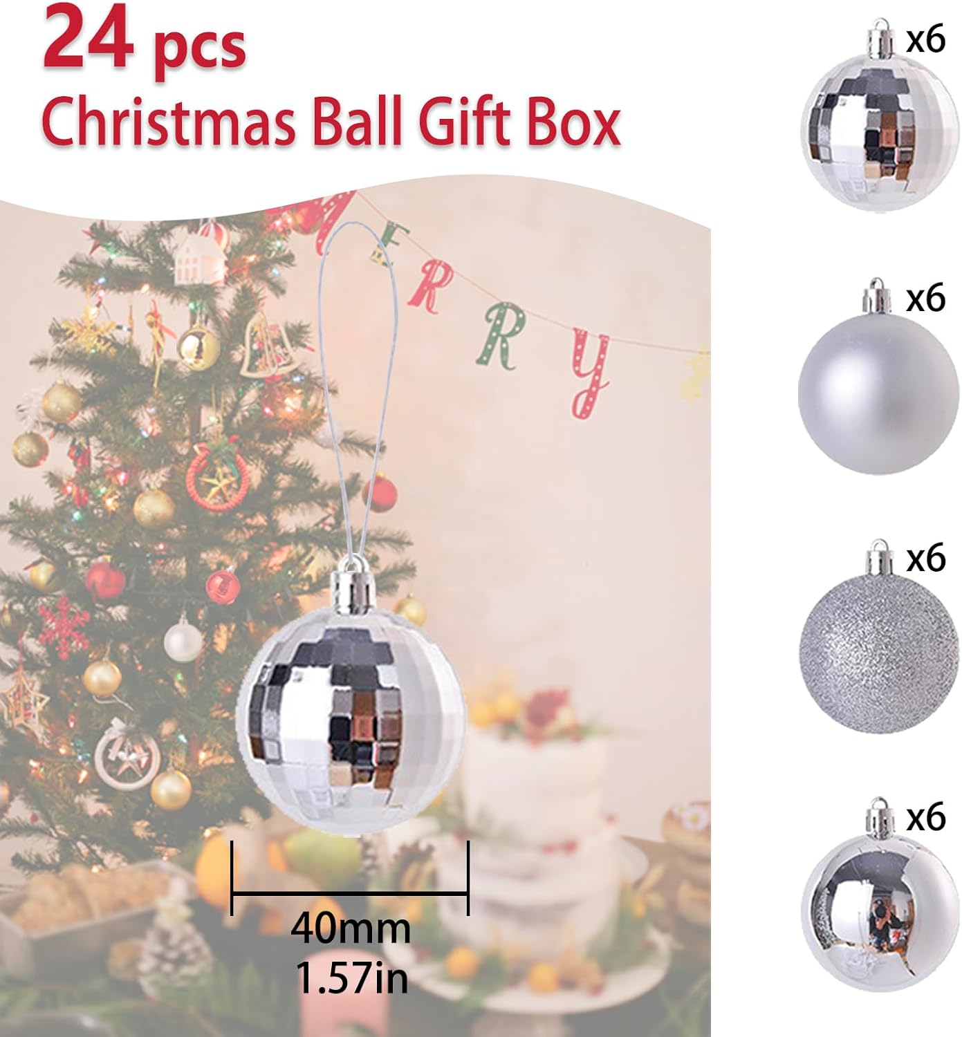 Pallina Per Albero Di Natale In PVC Infrangibile 15 Cm – 1 Pezzo Rosso (o Colore Variabile) – Decorazione Natalizia Fai Da Te Con Cordino