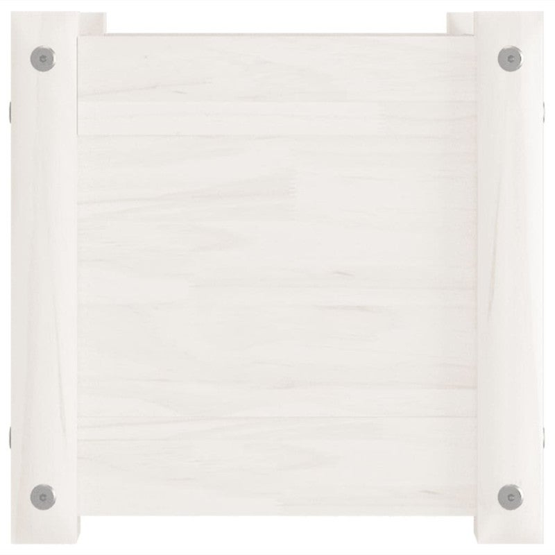 vidaXL Fioriera da Giardino Bianca 31x31x31 cm Legno Massello di Pino - 5