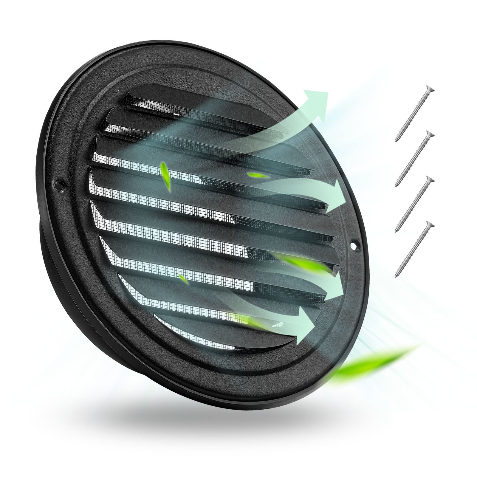 Grille d'Aération Murale, 145 mm, Ronde à Persiennes Acier Inoxydable — free download
