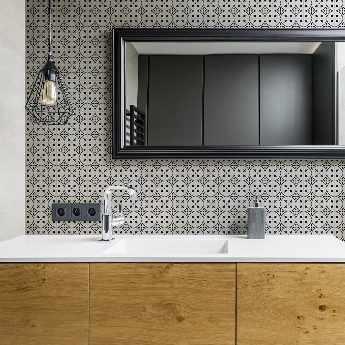 24 vinilos baldosas de cemento azulejos ela - adhesivo de pared - revestimiento sticker mural decorativo - 24stickers10x10cm