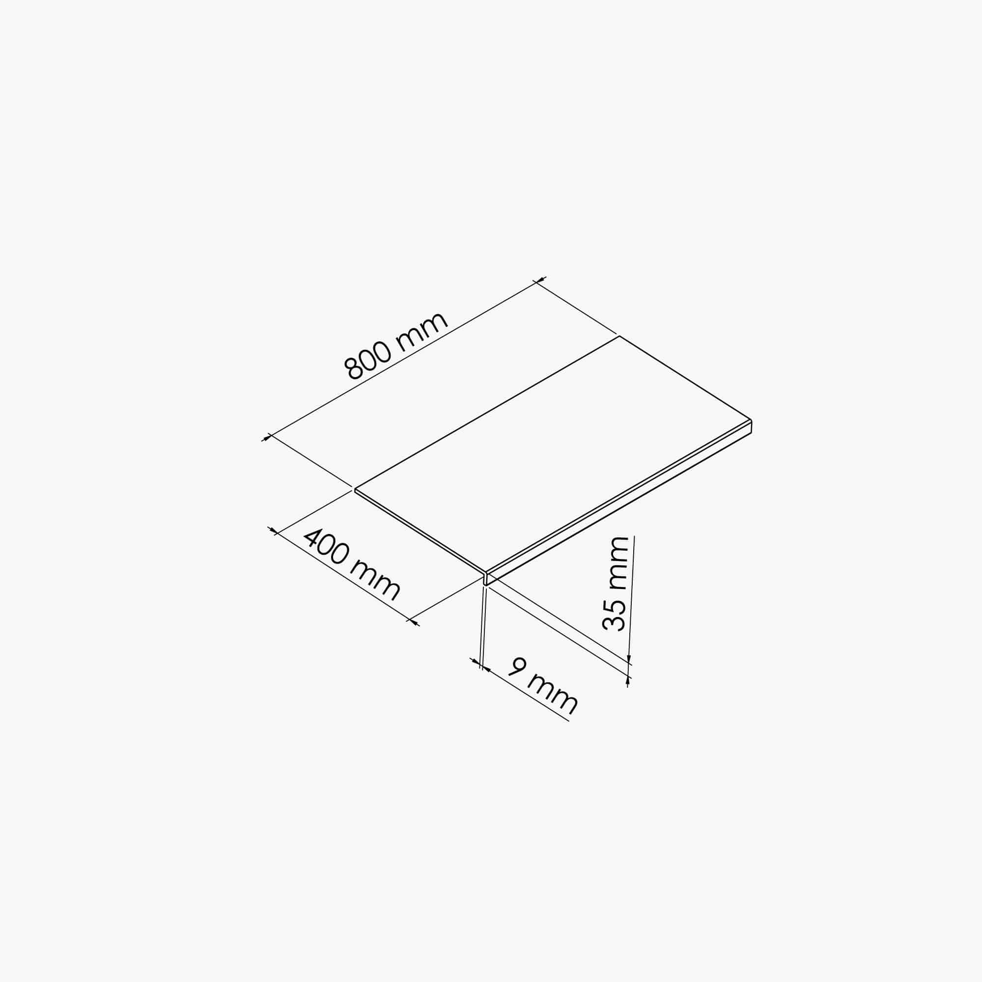 Appui de fenêtre PVC l. 40 cm x ép. 9 mm - Blanc - 80 cm - 4