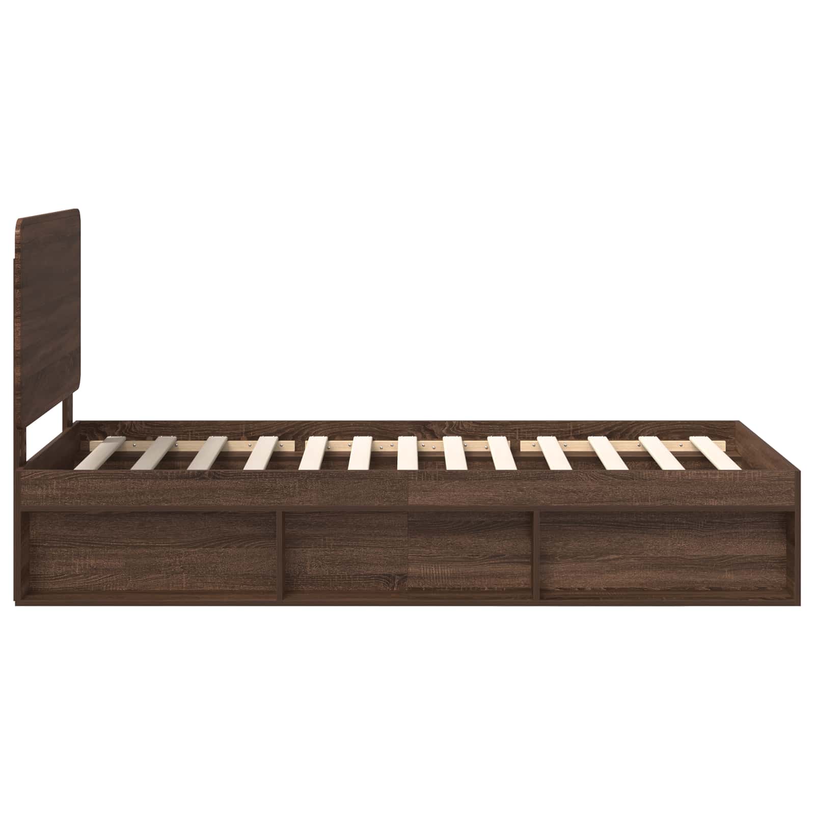 Cadre de lit chêne brun 100 x 200 cm bois de pin massif - 8