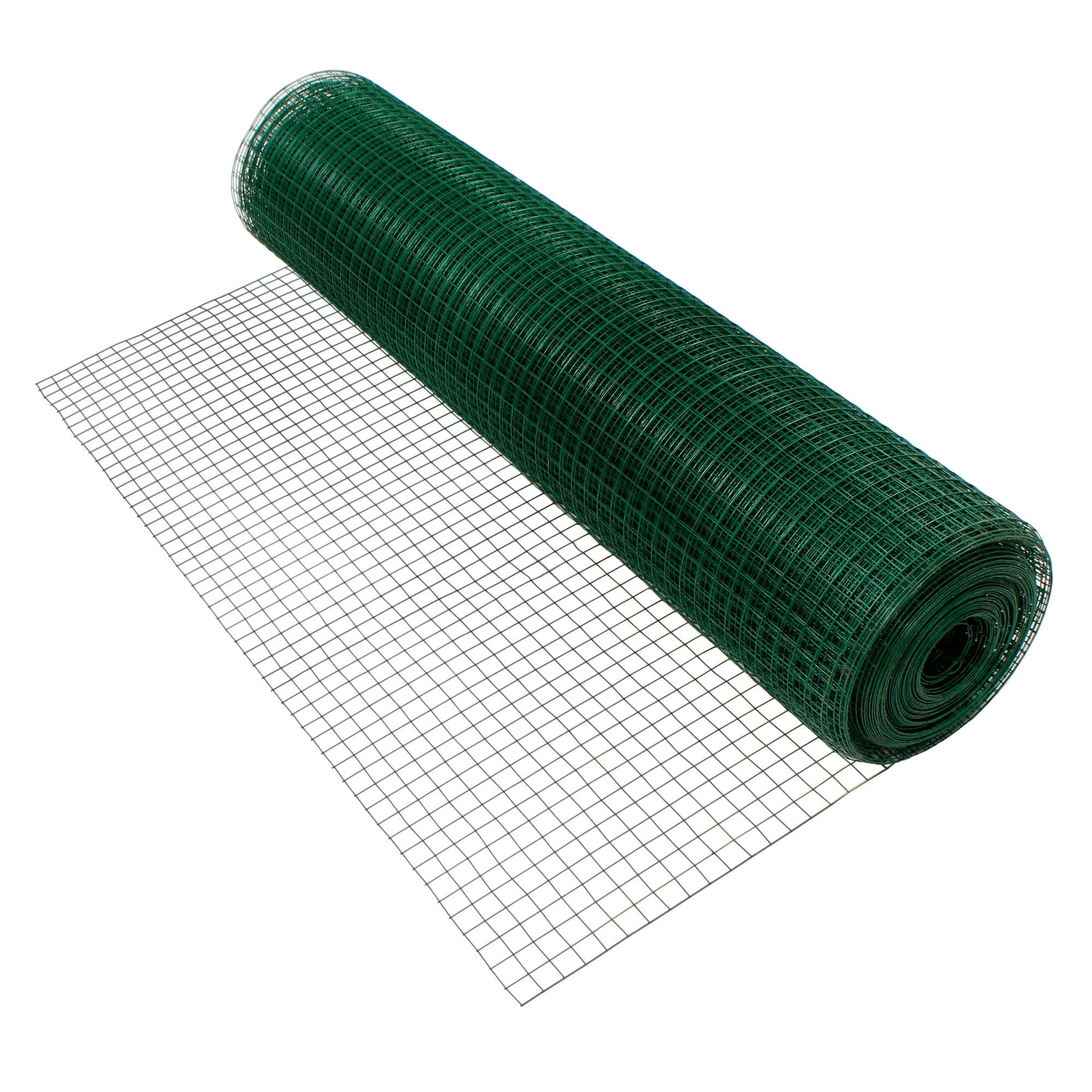 Plasă pentru gard ECD Germany, 1x10 m, dimensiune ochiuri 25x25 mm, grosime sârmă 1,2 mm, oțel zincat, verde, plasă de sarma sudata, gard de sarma