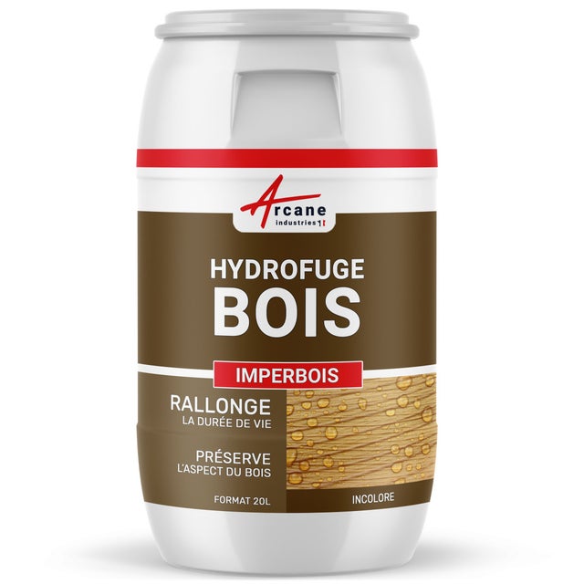 Hydrofuge Bois - Hydrofuge Terrasse Bois - Imperméabilisant Bois Extérieur - Traitement Terrasse Bois - 200 L - ARCANE INDUSTRIES