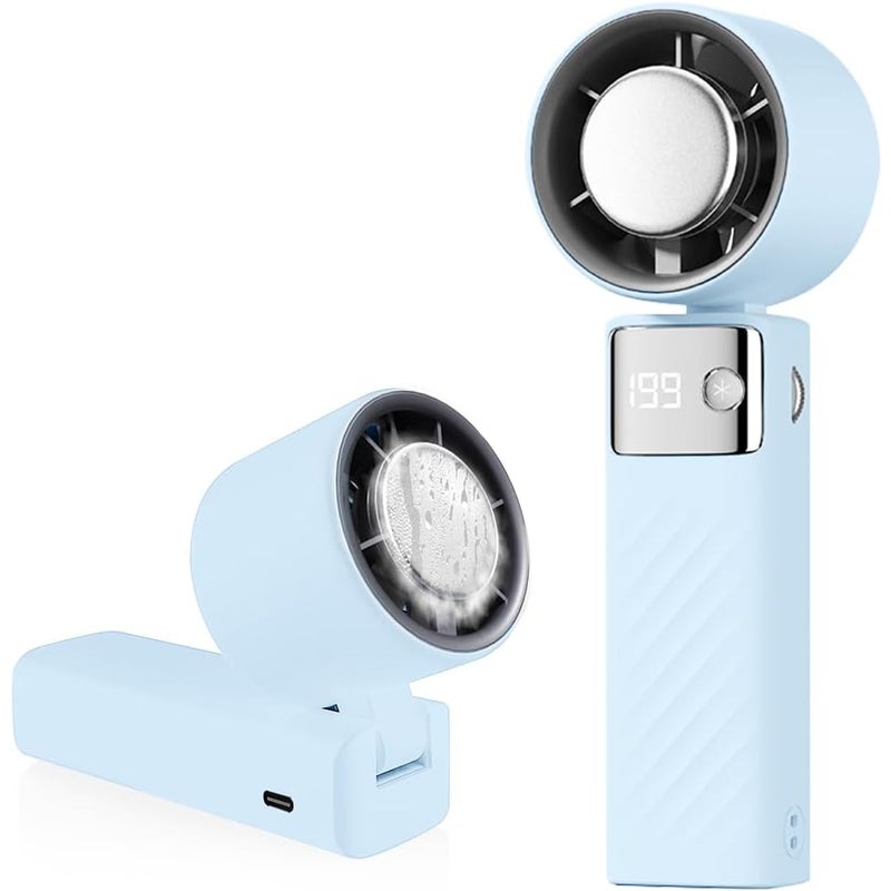 Przenośny wentylator, mini wentylator akumulatorowy 4000 mAh, mały, cichy wentylator turbinowy (1-199), odpowiedni do uprawiania sportu i podróży (ni