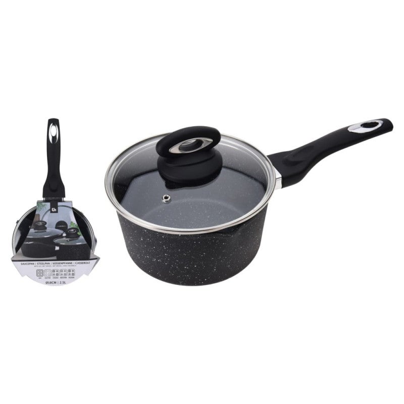 CASSEROLE EN ALUMINIUM 18CM AVEC COUVERCLE MODELE CAS18T DE