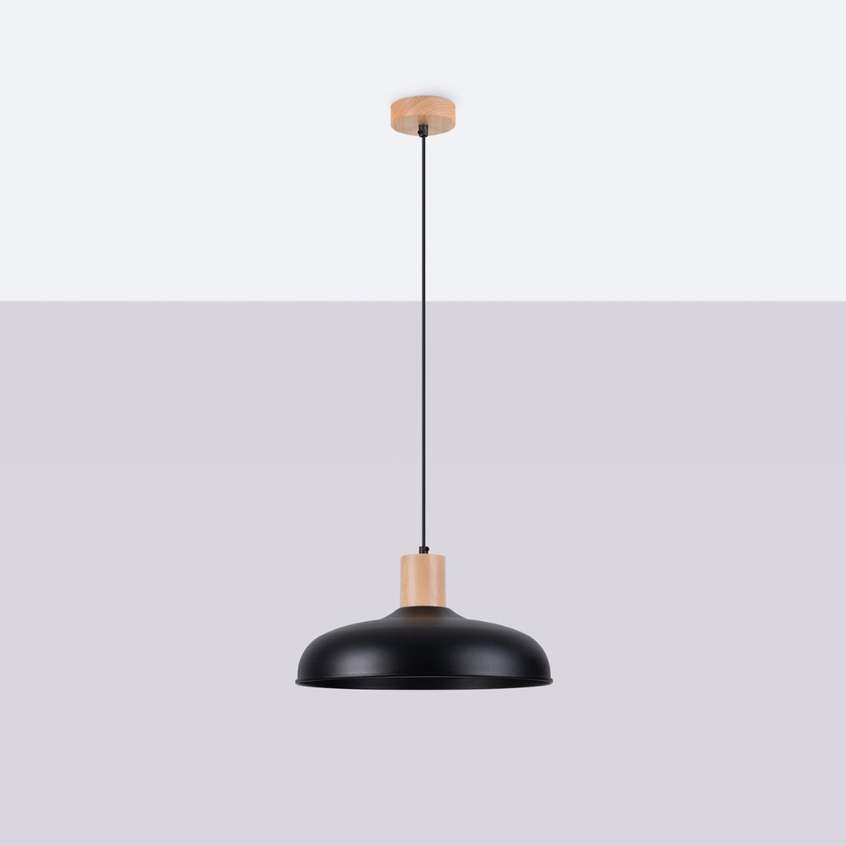 Lampa wisząca VELTURE czarna LED 4000K - 38x38x120cm Sollux